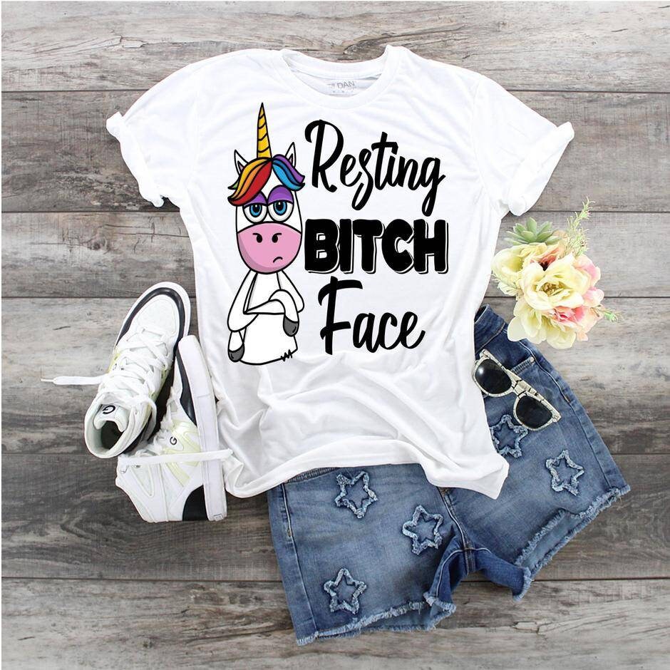 Resting Bitch Face Unicorn T-Shirt, Funny Grumpy Unicorn Shirt