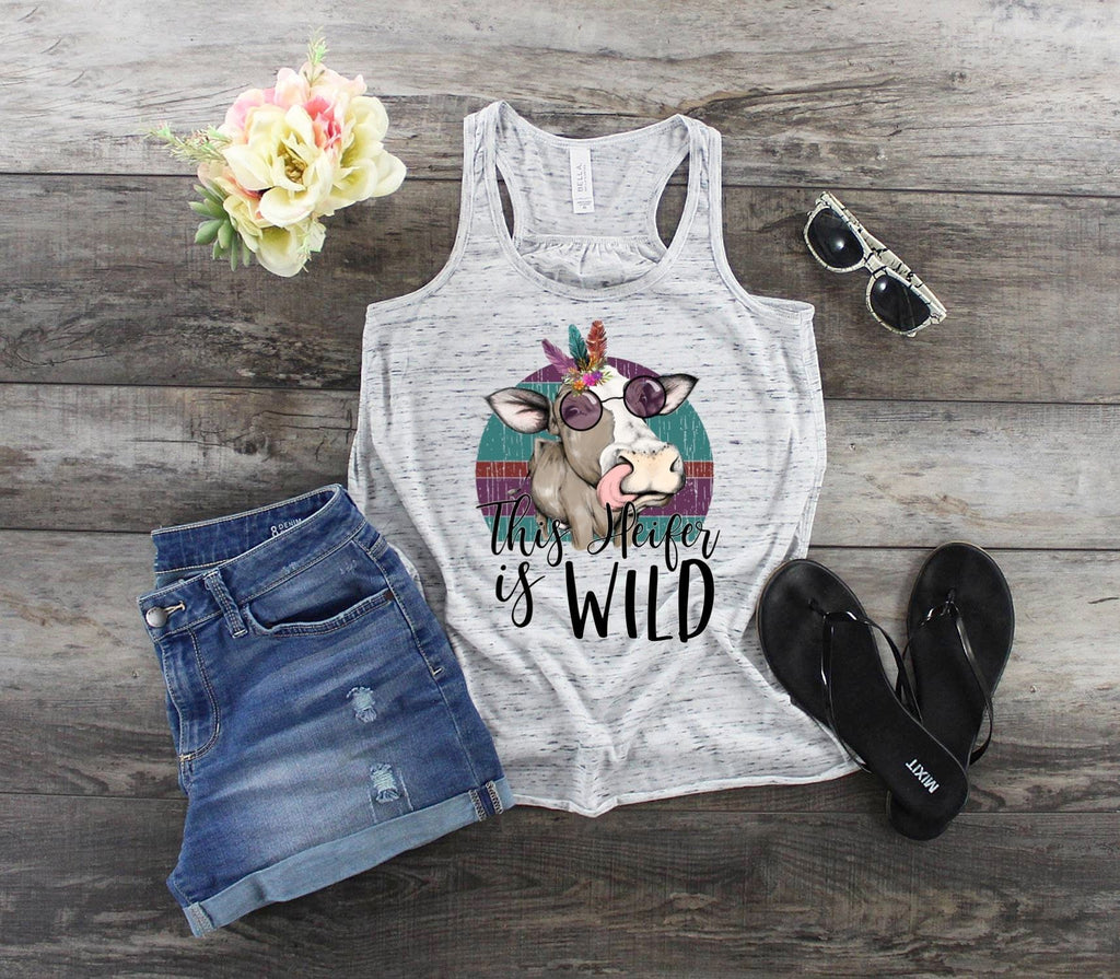 Wild Heifer Cow Tank Top: Funny Farm Animal Shirt