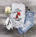 Rooster Chicken Rock Paper Scissors Throat Punch... design Bella Canvas flowy tank.