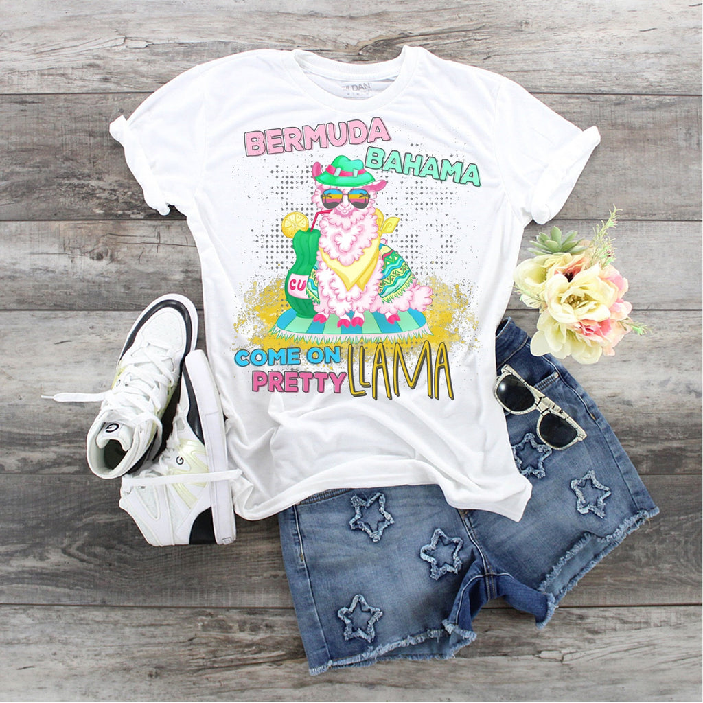 Bahama Llama Bella Canvas T-Shirt: Funny Island Vibe Unisex Tee