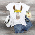 Llama Face Shirt with Yellow Flowers