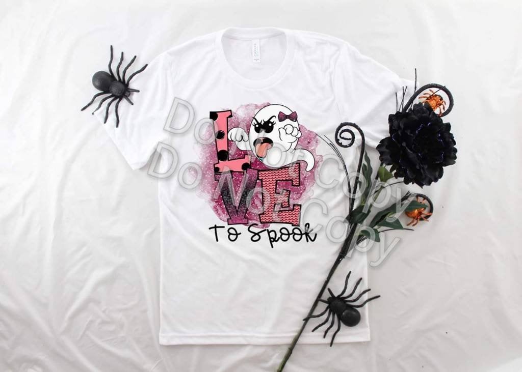 Love to Spook Ghost Shirt, Kids Halloween T-Shirt, Unisex Youth