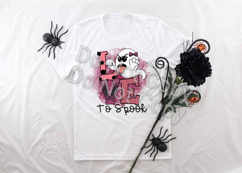 Love to Spook Ghost Tee - Bella Canvas Youth Halloween Shirt