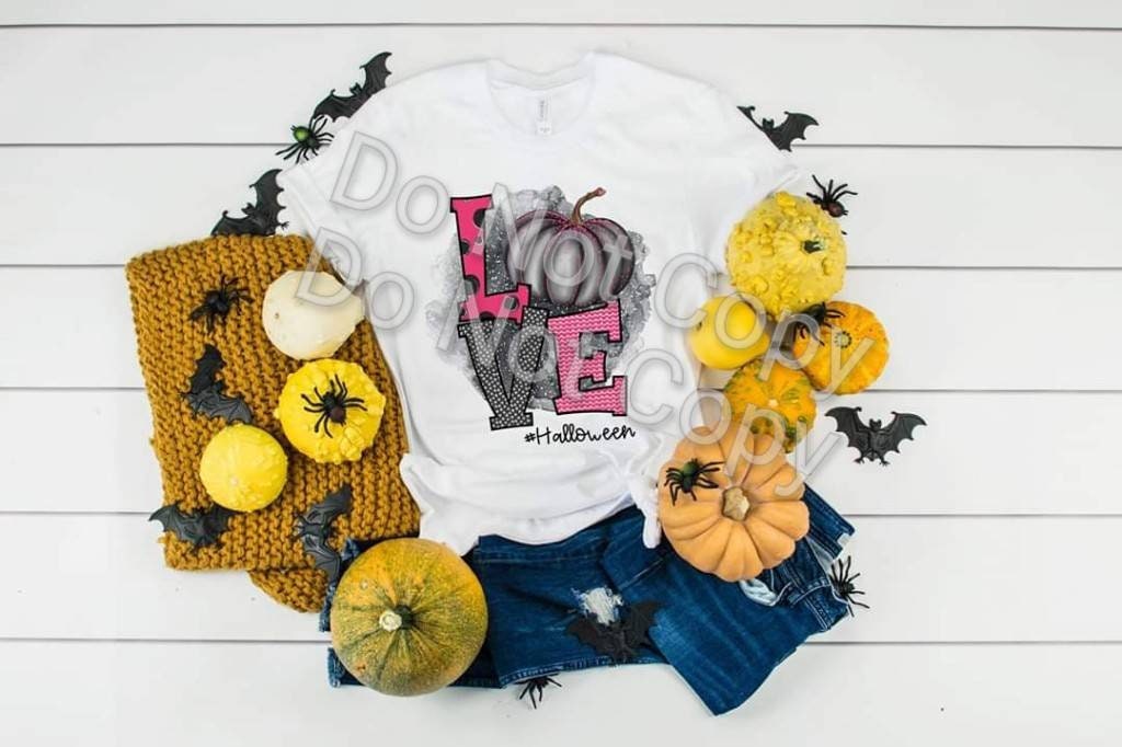 Fall Halloween LOVE Halloween Pumpkins design t-shirt
