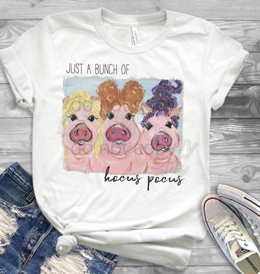 Hocus Pocus Witch Pigs T-Shirt: Halloween Pig Lover Gift