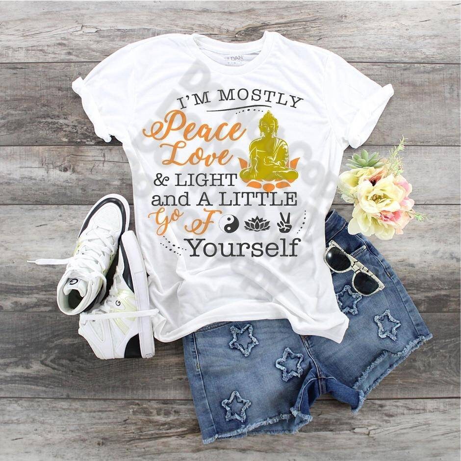 Peace Love Light T-Shirt: Funny Sarcastic Graphic Tee