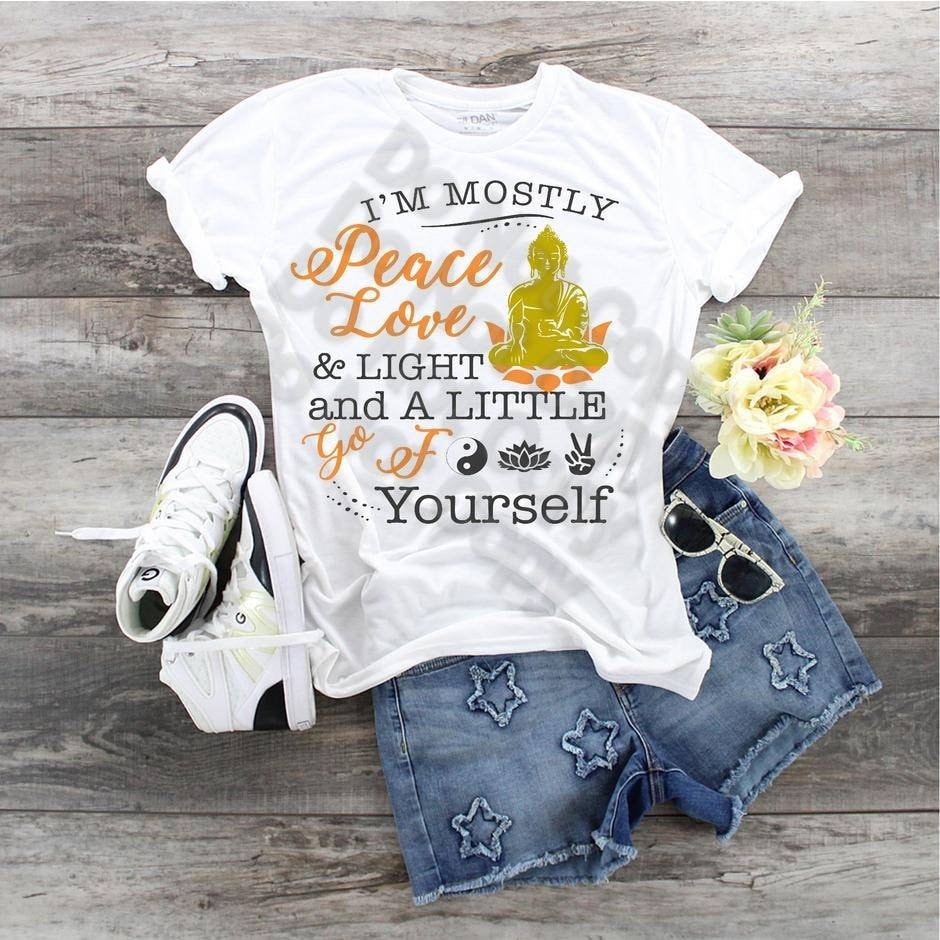 Peace Love Light T-Shirt: Funny Sarcastic Graphic Tee
