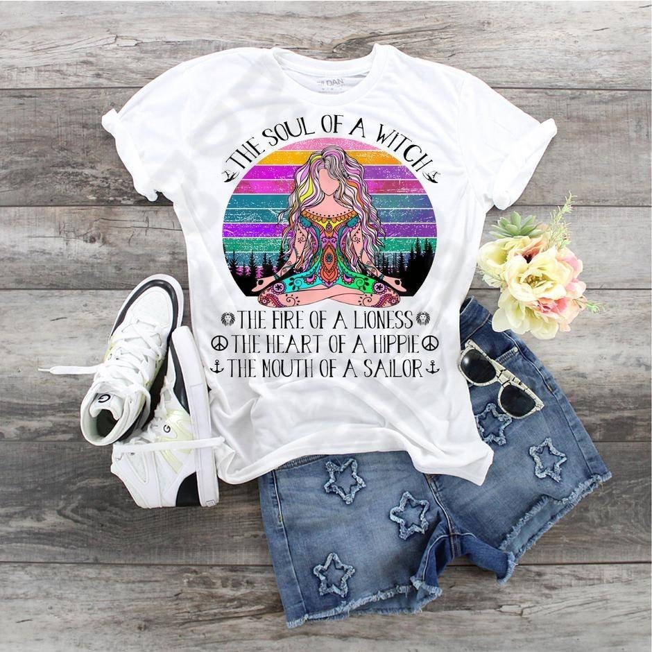 Soul Of A Witch T-Shirt, Hippie Lioness Sailor Design