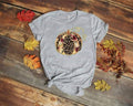 Leopard Pumpkin Patch T-Shirt: Floral Fall Design