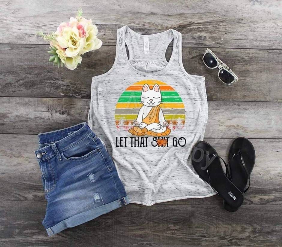 Yoga Cat Bella Canvas Tank: Funny Meditating Kitty Shirt