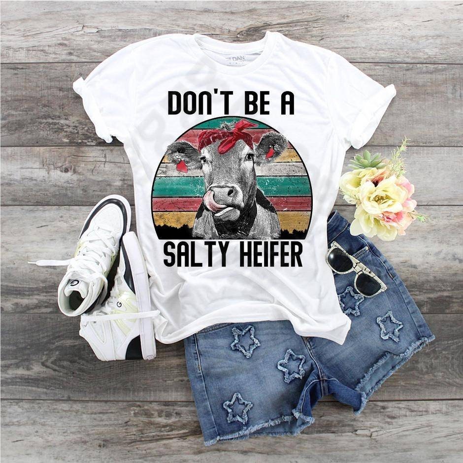 Salty Heifer Cow Shirt: Funny Sarcastic Farm Tee