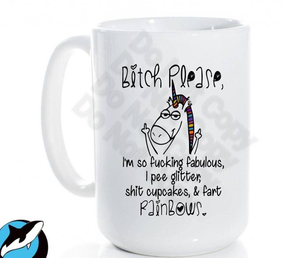 Funny Unicorn Coffee Mug, Sarcastic Design, 15 oz