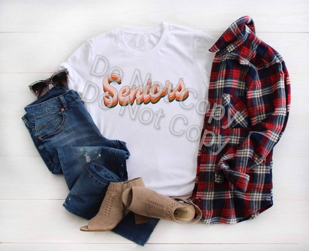 Seniors Retro Graduation Shirt: Vapor Apparel Polyester Tee