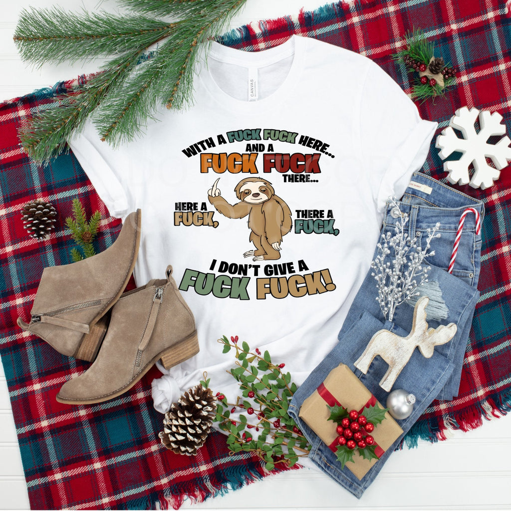 Funny Sloth Graphic T-Shirt: Adult Humor Design