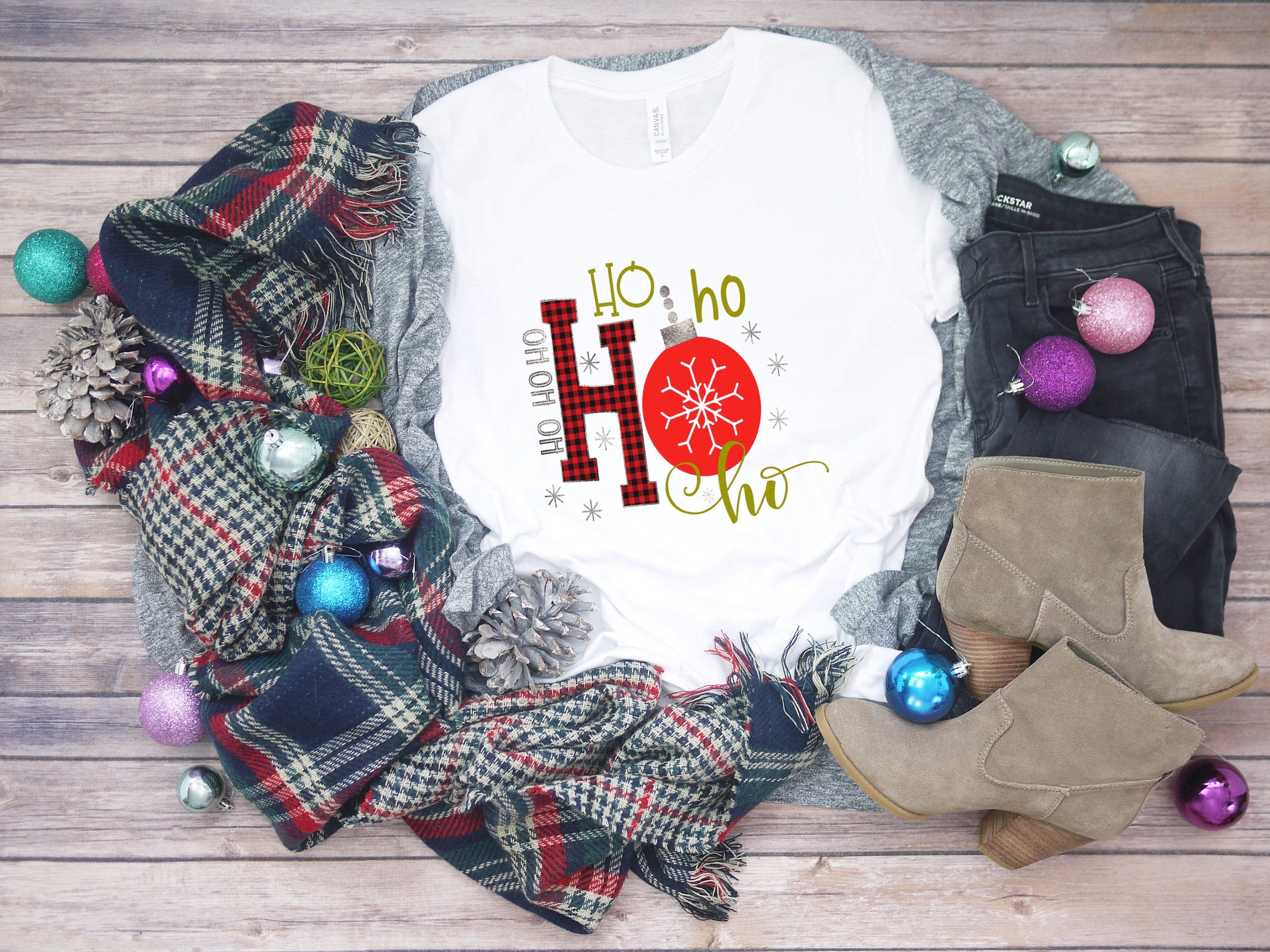 Christmas Buffalo Plaid Ho T-Shirt