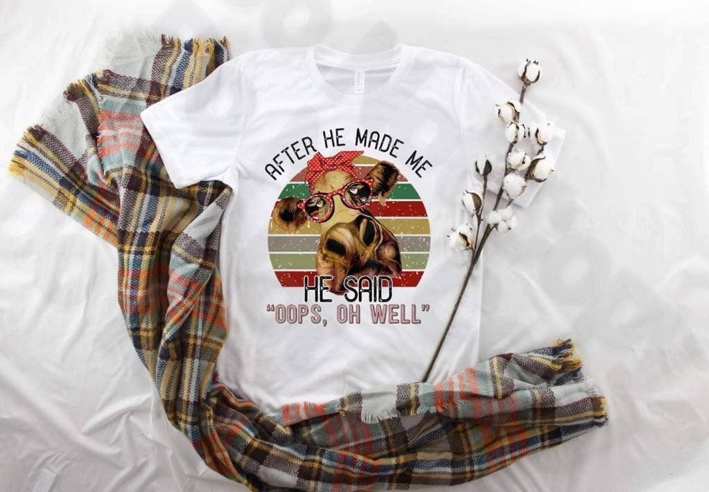Funny Cow Graphic Tee: "Oops, Oh Well" Unisex Shirt
