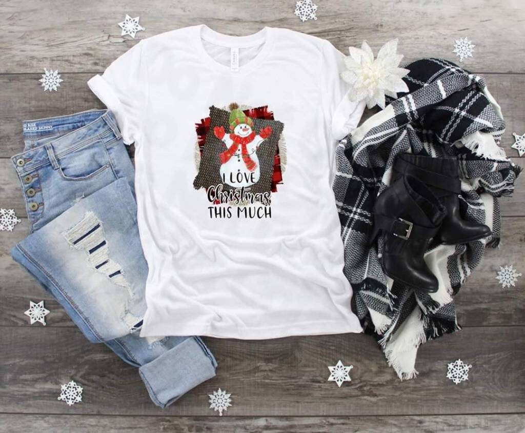 Snowman I Love Christmas This Much ... design t-shirt