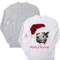 Mooey Christmas Cow Sweatshirt, Santa Cow Xmas Crewneck