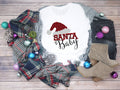 Christmas Santa Baby Shirt, Plaid Santa Hat