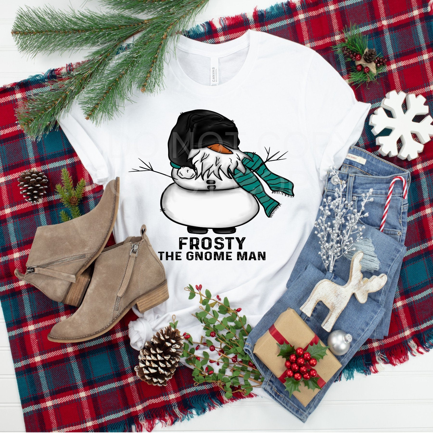 Snowman Gnome Christmas Shirt, Winter Holiday Tee
