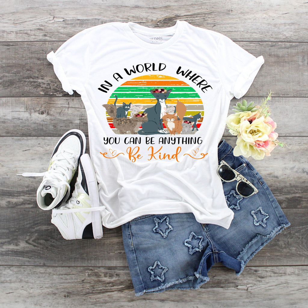 Be Kind Cats Shirt: Cat Lover Gift, Positive Message Tee