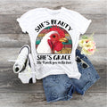 Funny Chicken Mom T-Shirt: She's Beauty, She's Grace