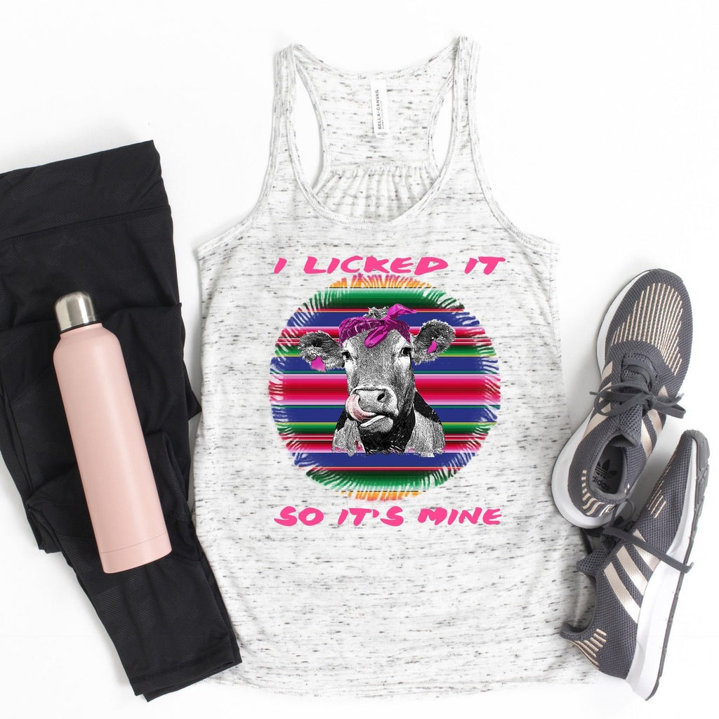 Cow I Licked It Serape Tank Top - Bella Canvas Flowy Tank