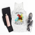 Are You Clucking Serious, Funny Chicken Graphic Tank Top - Bella Canvas Flowy Racerback