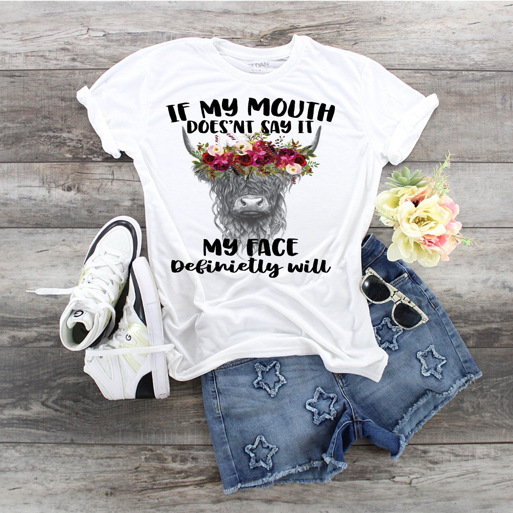 Highland Cow T-Shirt: Funny Face, Farm Lover Tee