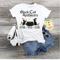Black Cat Apothecary Potions Spells Elixirs design t-shirt