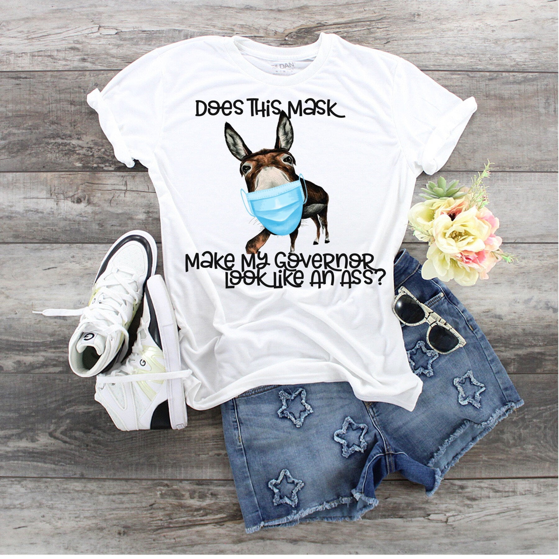 Funny Donkey Mask T-Shirt: Sassy Political Humor