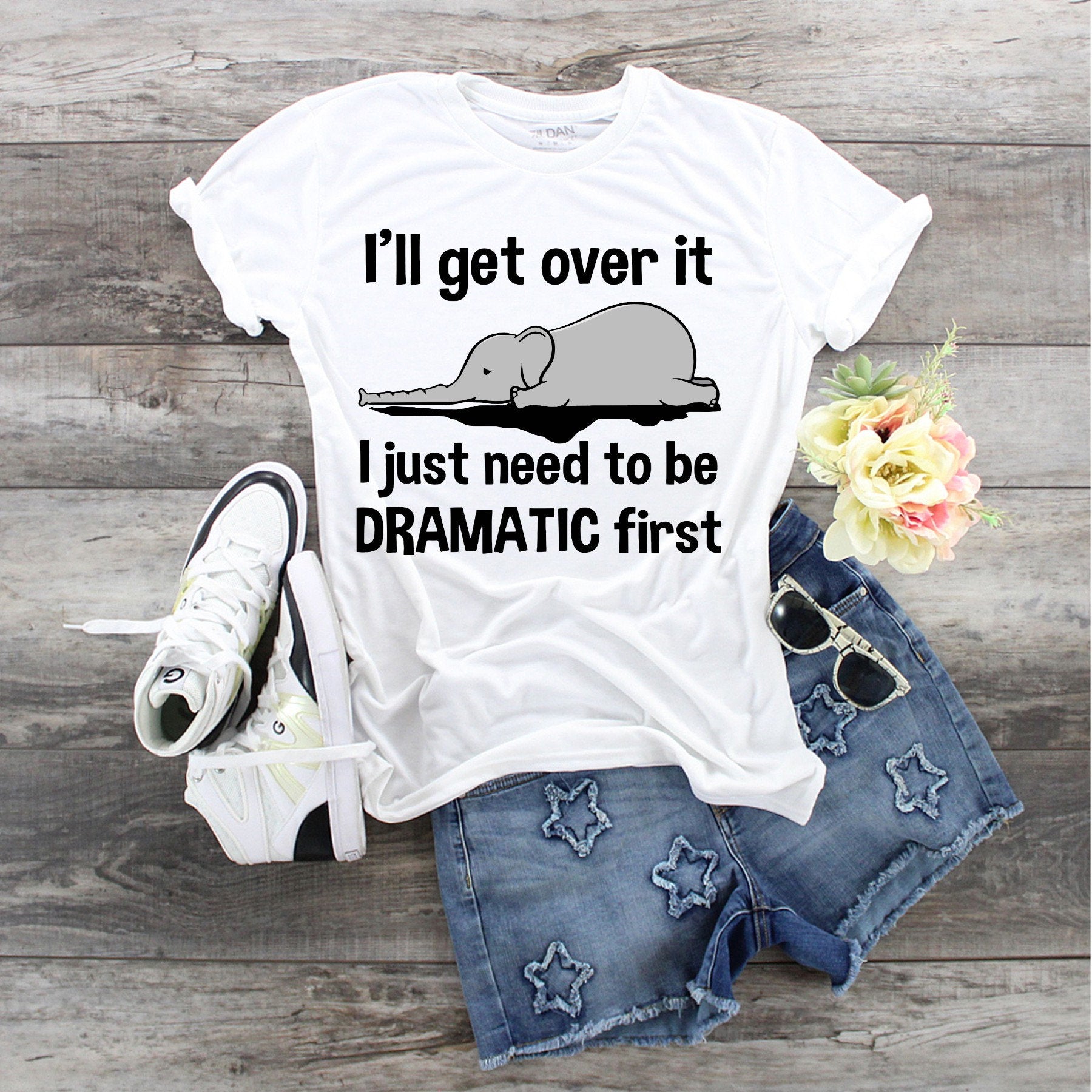 Dramatic Elephant Bella Canvas T-Shirt: Sassy Animal Tee