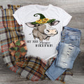Funny Witch Cow T-Shirt: Halloween Heifer Tee, Farm Owner Gift