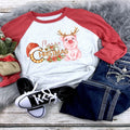 Christmas Pig Raglan, Merry Christmas Design