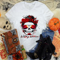 Witchy Woman Skull Tee: Gothic Roses & Butterflies