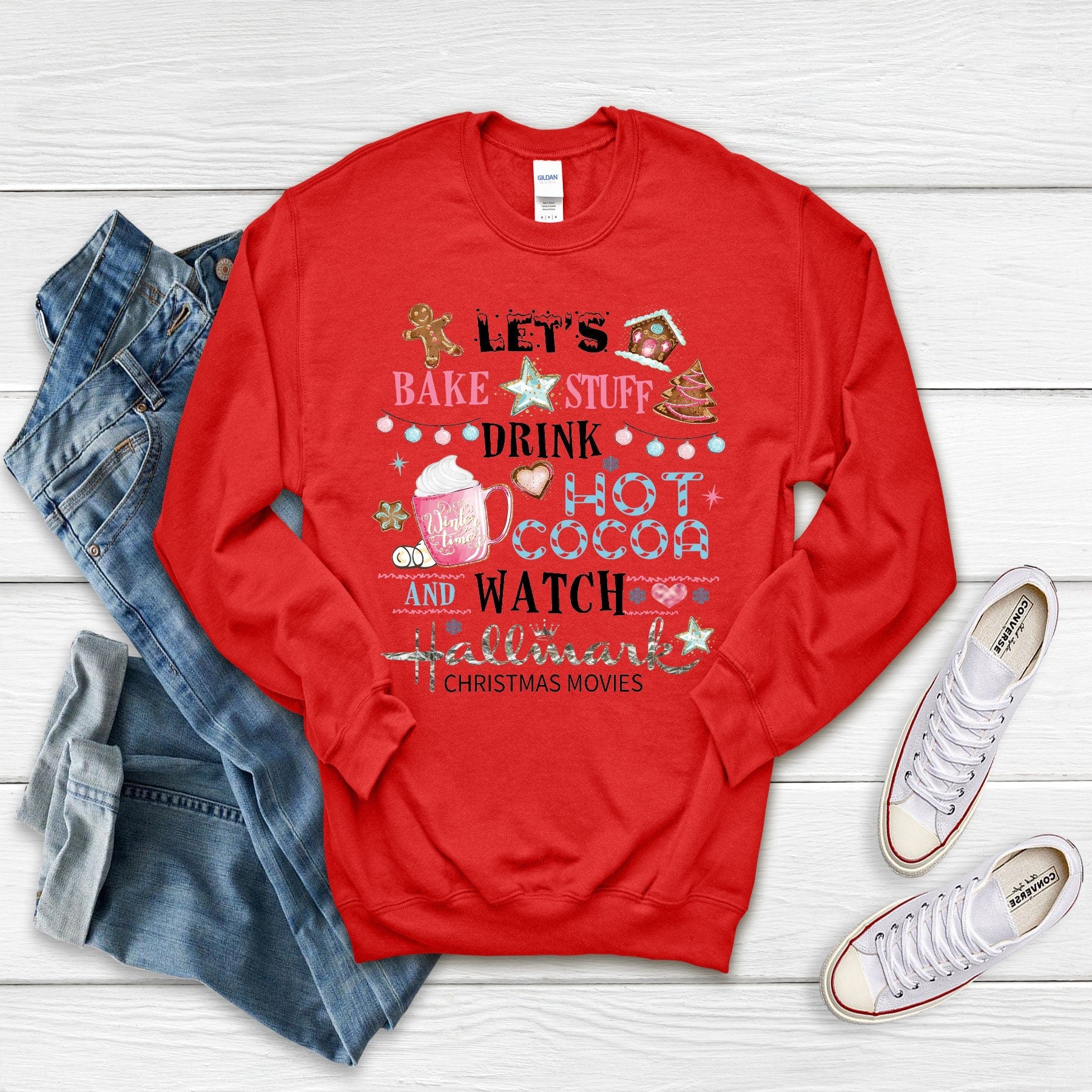 Let's Bake Stuff and Drink Hot Cocoa Bella Canvas sweatshirt