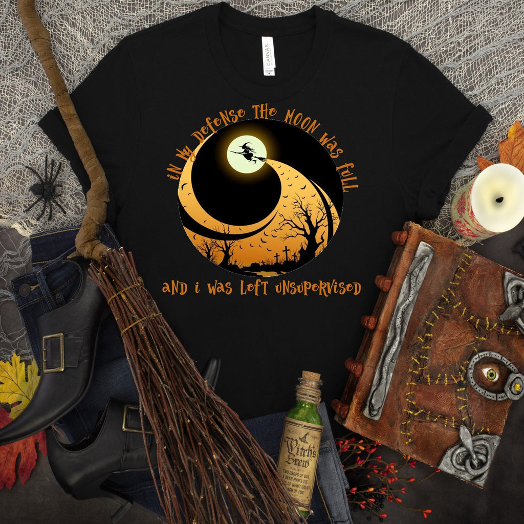 Full Moon Witch T-Shirt, Unsupervised Funny Tee