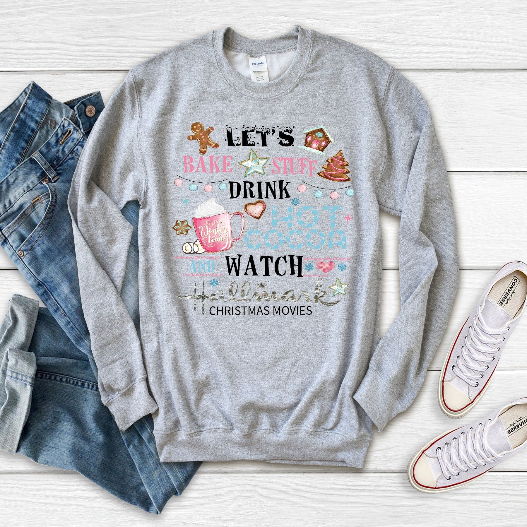Let's Bake Stuff and Drink Hot Cocoa Bella Canvas sweatshirt