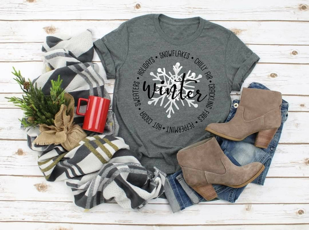 Christmas Snowflake T-Shirt: Bella Canvas Holiday Graphic Tee