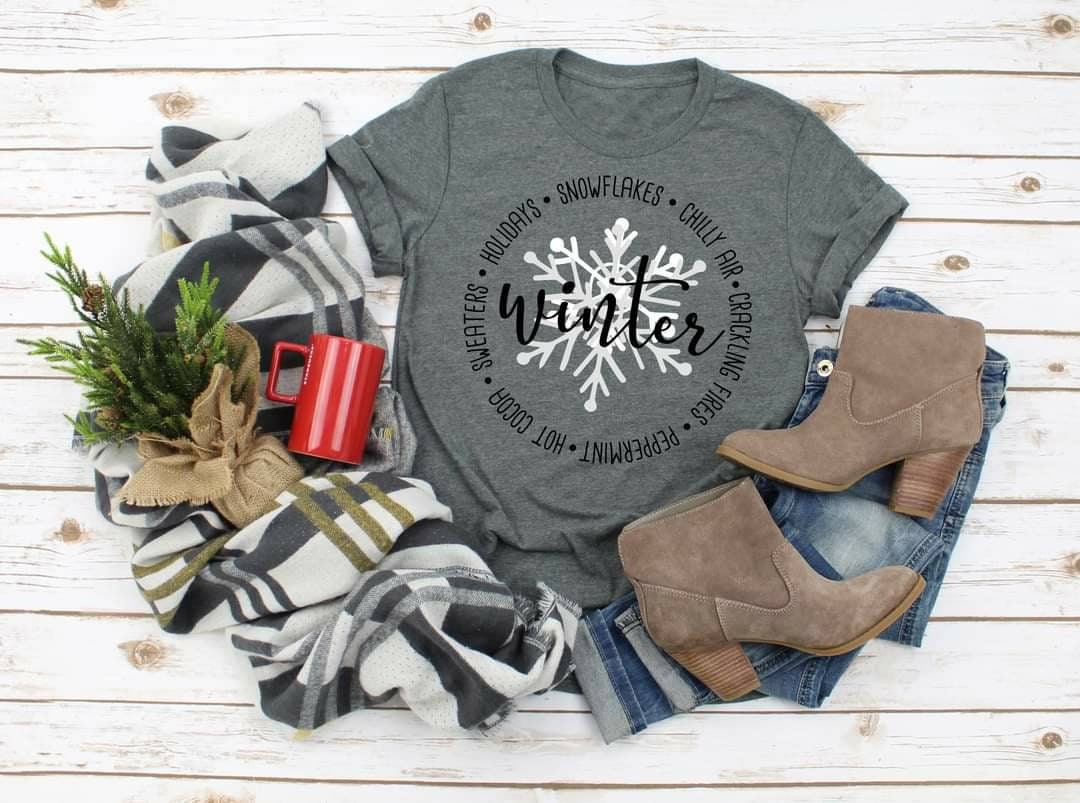 Christmas Snowflake T-Shirt: Bella Canvas Holiday Graphic Tee
