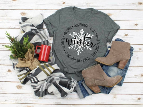 Christmas Snowflake T-Shirt: Bella Canvas Holiday Graphic Tee