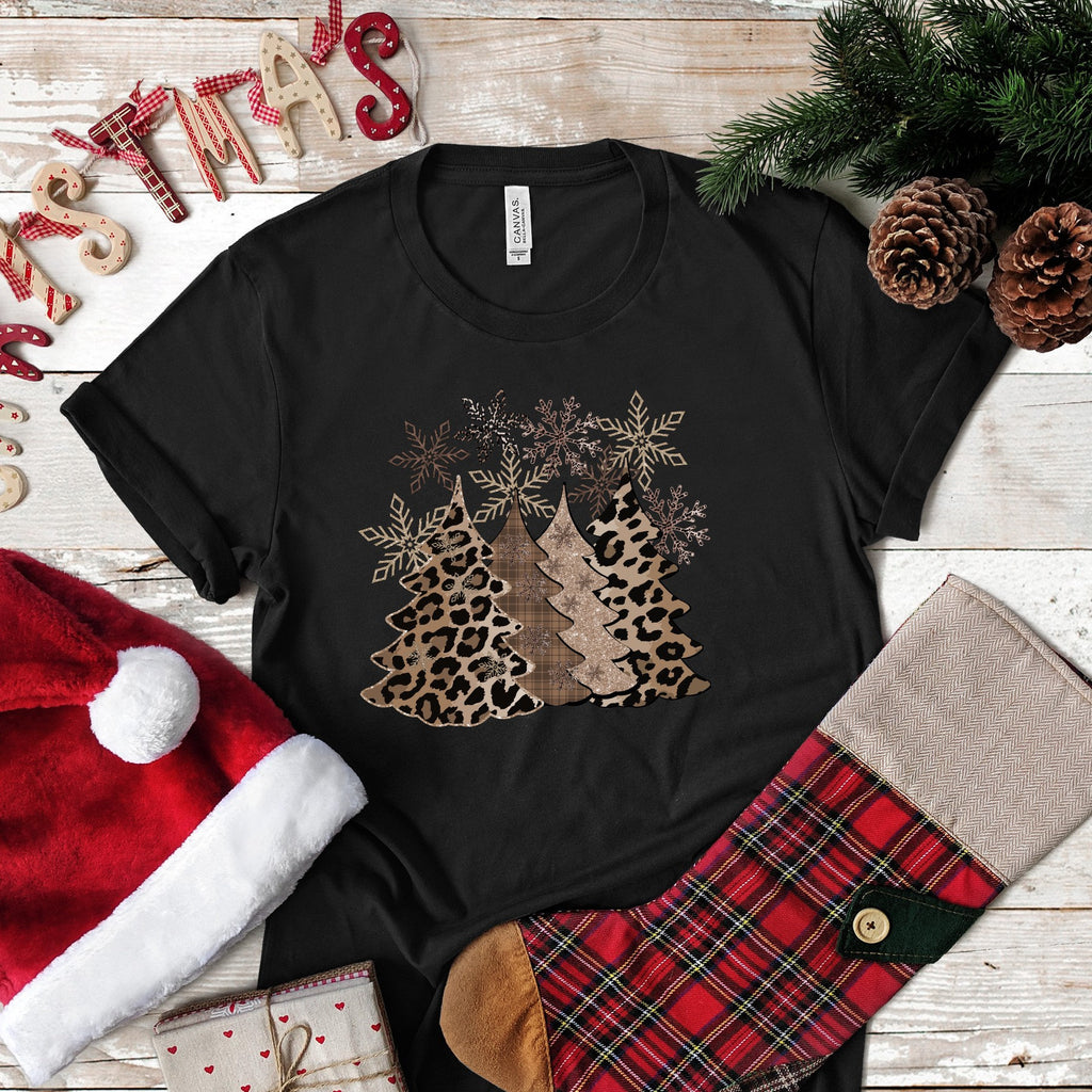 It's Christmas Leopard Christmas Trees Bella Canvas
