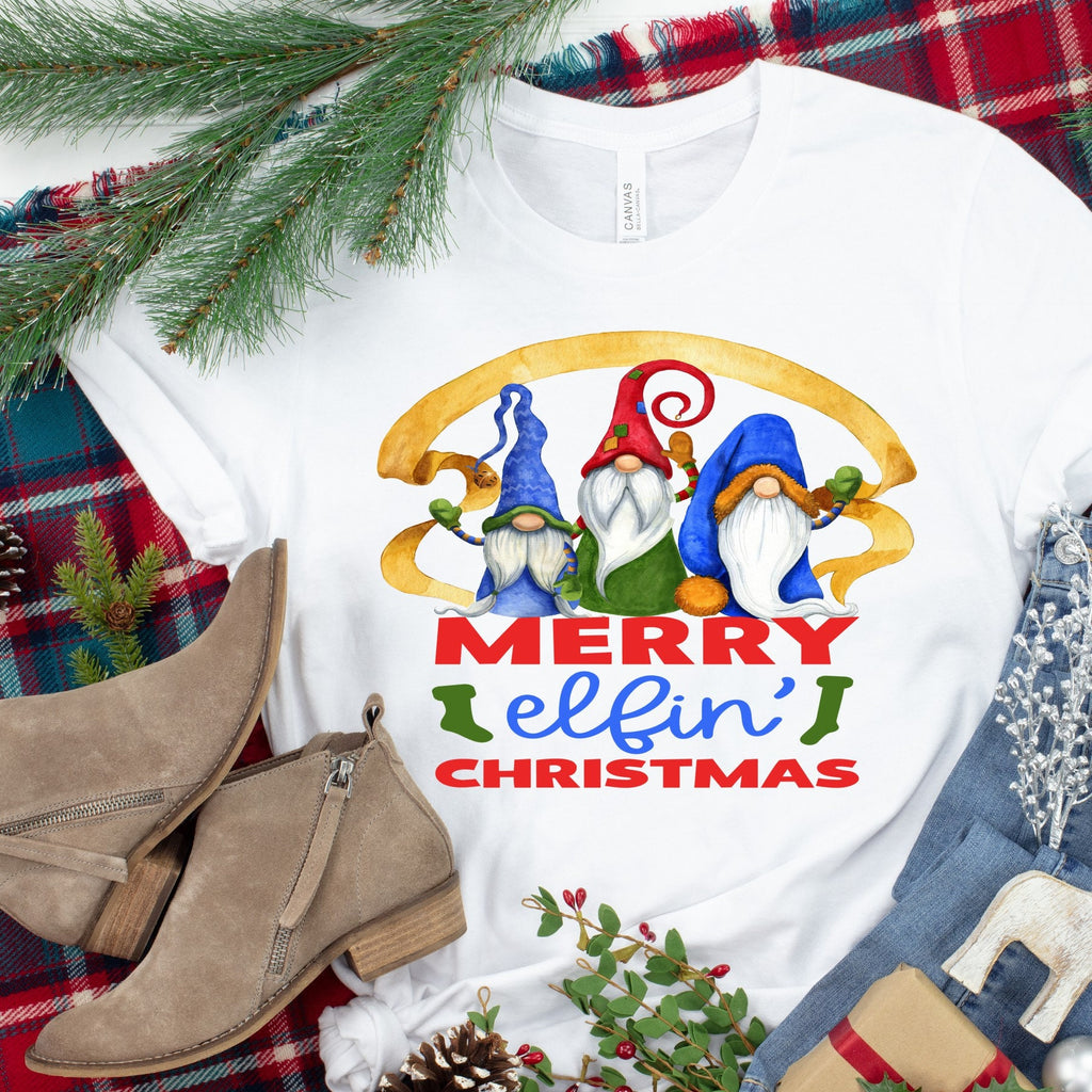 Merry Elfin Christmas Gnomes Tee - Funny Elf Shirt