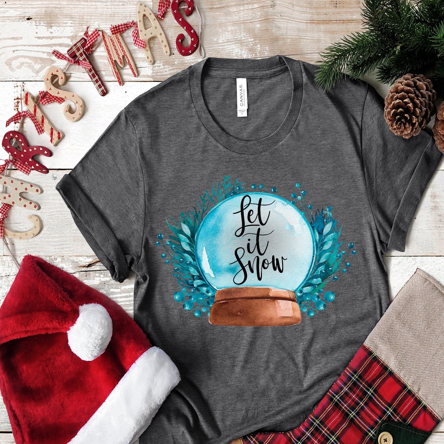 Christmas Let It Snow Globe design t-shirt