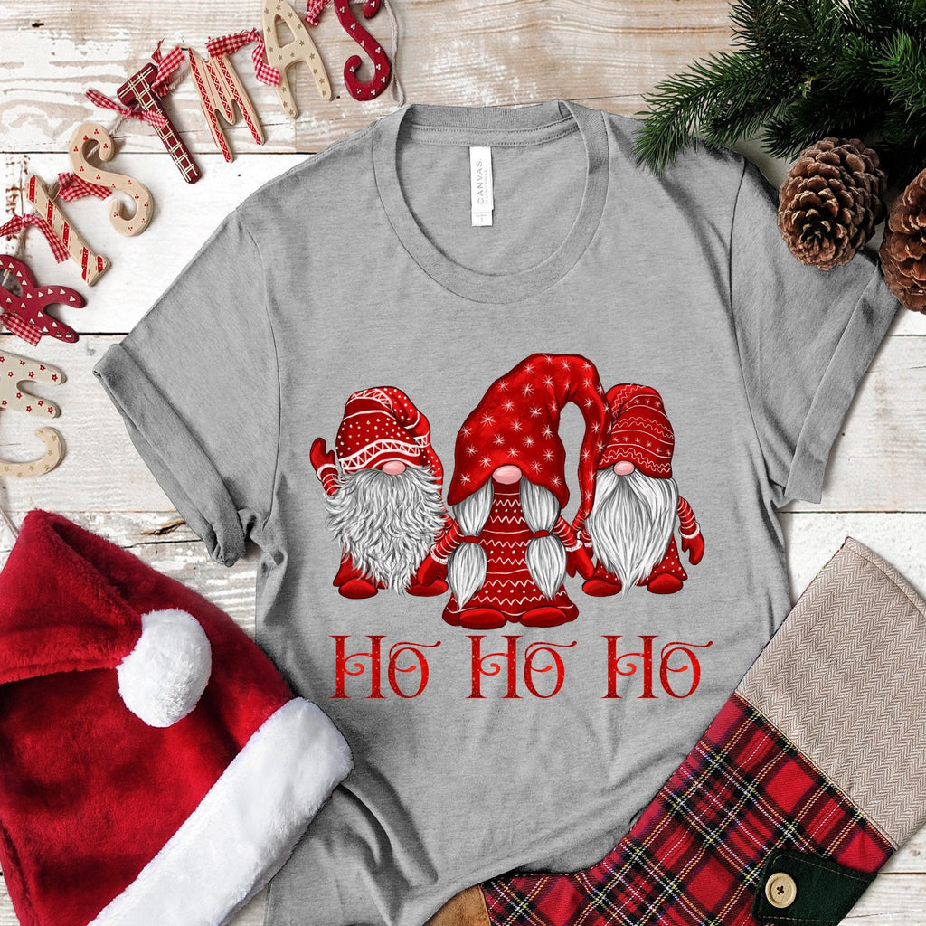 Christmas Nisse Scandinavian Gnomes in RED HOHOHO... design t-shirt