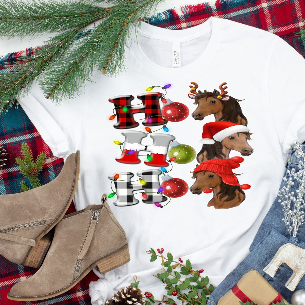 Christmas Horse Lover T-Shirt, Holiday Horses, Gift for Her/Him
