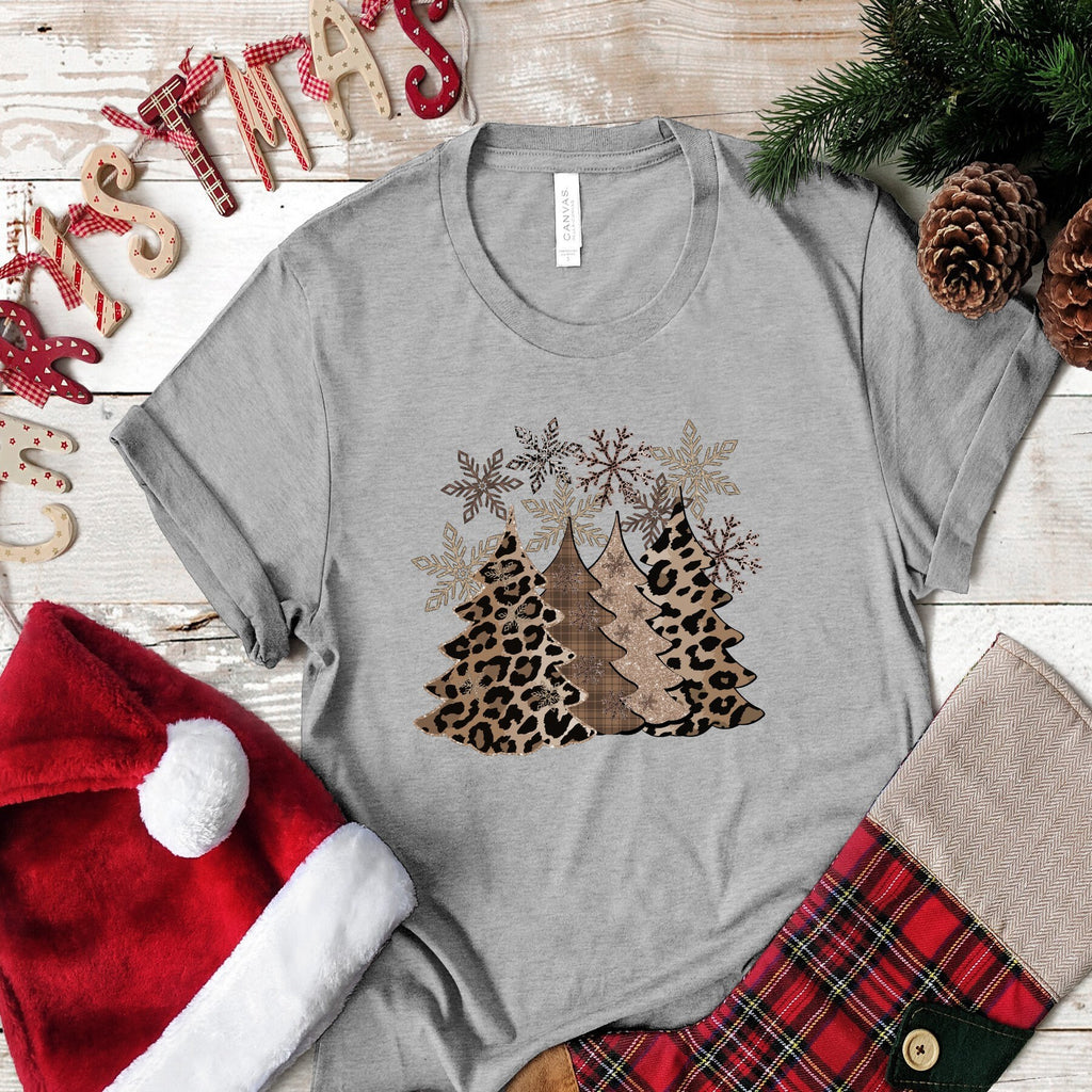 It's Christmas Leopard Christmas Trees Bella Canvas