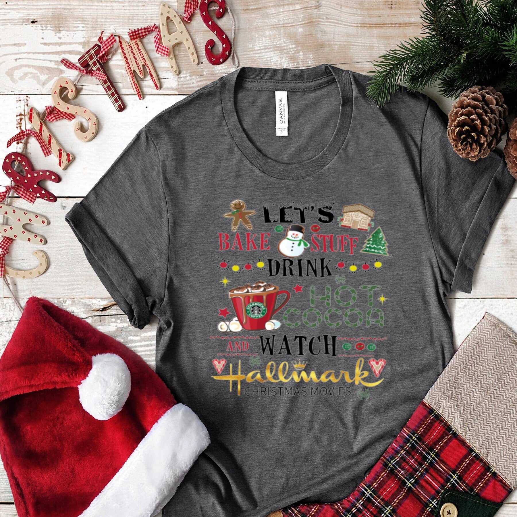 Christmas Let's Bake Stuff Drink Hot Cocoa and.... design t-shirt 