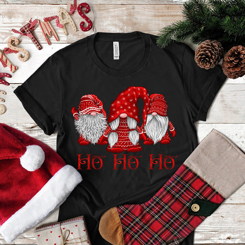 Christmas Nisse Scandinavian Gnomes in RED HOHOHO...  design t-shirt