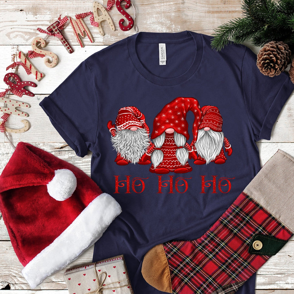 Christmas Nisse Scandinavian Gnomes in RED HOHOHO... design t-shirt